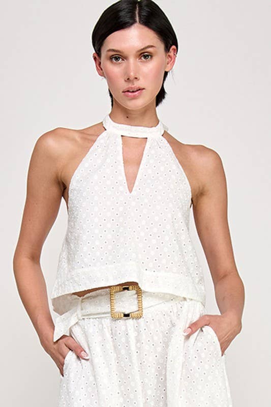 Violette Eyelet Halter Set