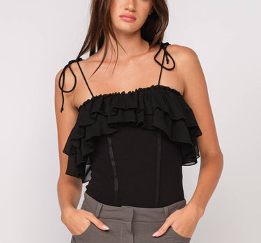Celine Ruffle Bodysuit – chic women's resortwear by Cote Azura