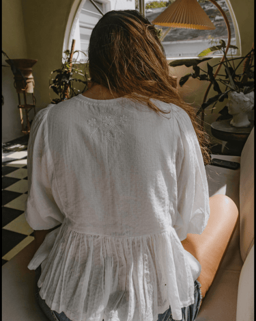 Palmas Embroidered Top – chic women's resortwear by Cote Azura