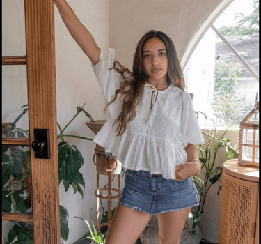 Palmas Embroidered Top – chic women's resortwear by Cote Azura