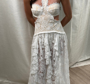 Princesa White Lace Dress – chic women's resortwear by Cote Azura