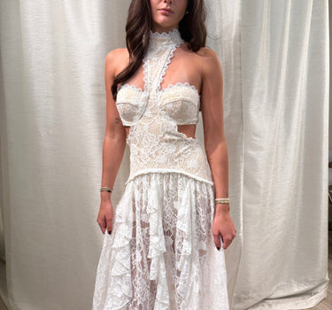 white lace and teal dress Sheer White Lace Dusty Turquoise Tulle Short Dress