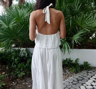 Violette Eyelet Halter Set – chic women's resortwear by Cote Azura