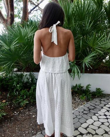 Violette Eyelet Halter Set – chic women's resortwear by Cote Azura