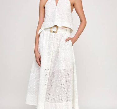 Violette Eyelet Halter Set – chic women's resortwear by Cote Azura