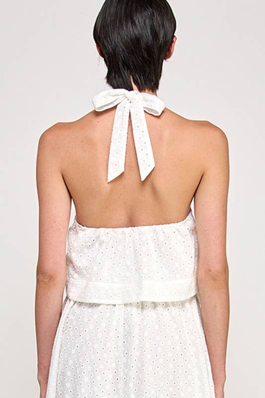 Violette Eyelet Halter Set Cote Azura Violette Eyelet Halter Set Cote Azura