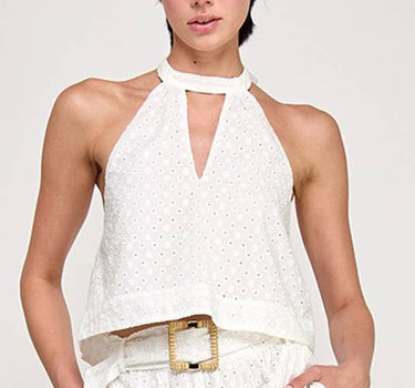 Violette Eyelet Halter Set – chic women's resortwear by Cote Azura