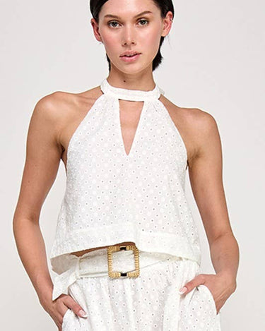 Violette Eyelet Halter Set – chic women's resortwear by Cote Azura