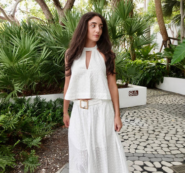 Violette Eyelet Halter Set – chic women's resortwear by Cote Azura