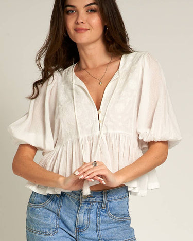 Palmas Embroidered Top – chic women's resortwear by Cote Azura